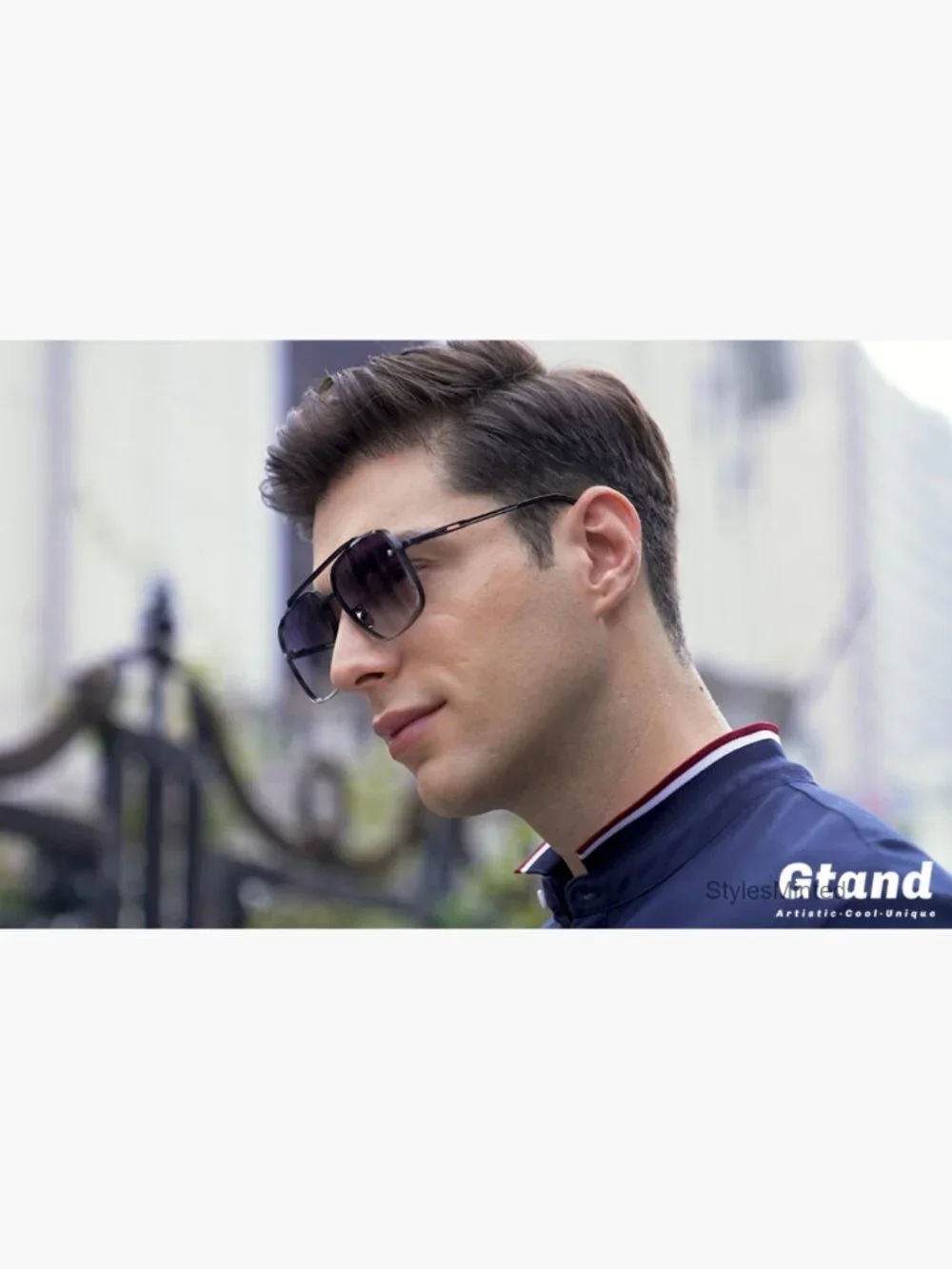 Oversized Square Aviator Metal Sunglasses 63mm UV400